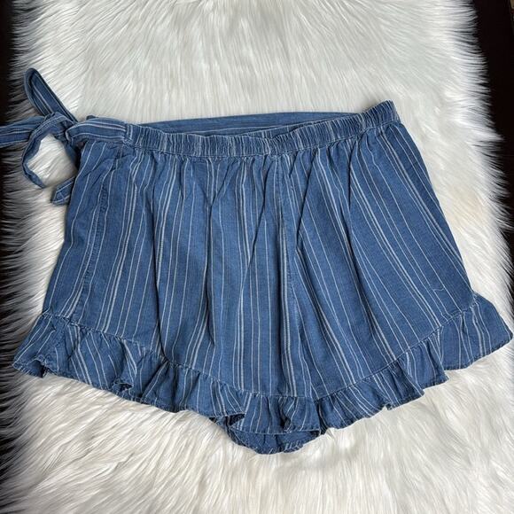 American Eagle Blue Striped High Waisted Skort Short - Picture 7 of 8